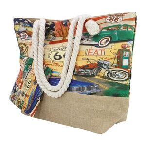 Route 66 Canvas Tote with Pouch